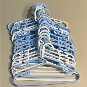 Set of Blue and White Plastic Hangers